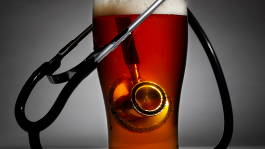 Beer with a stethoscope in it.