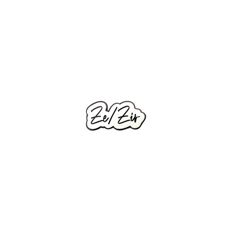 Script Pronoun Enamel Pin
