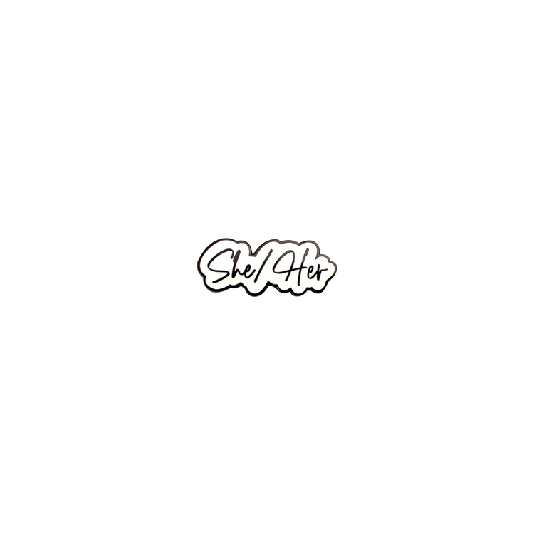 Script Pronoun Enamel Pin