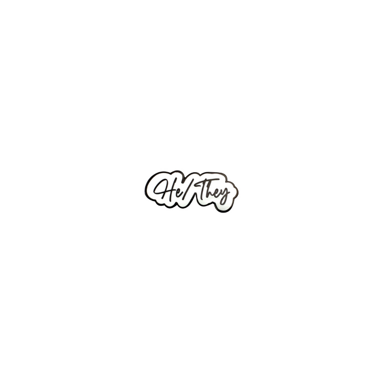 Script Pronoun Enamel Pin