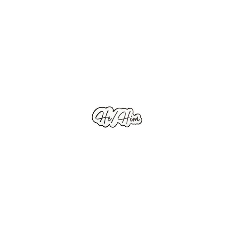 Script Pronoun Enamel Pin
