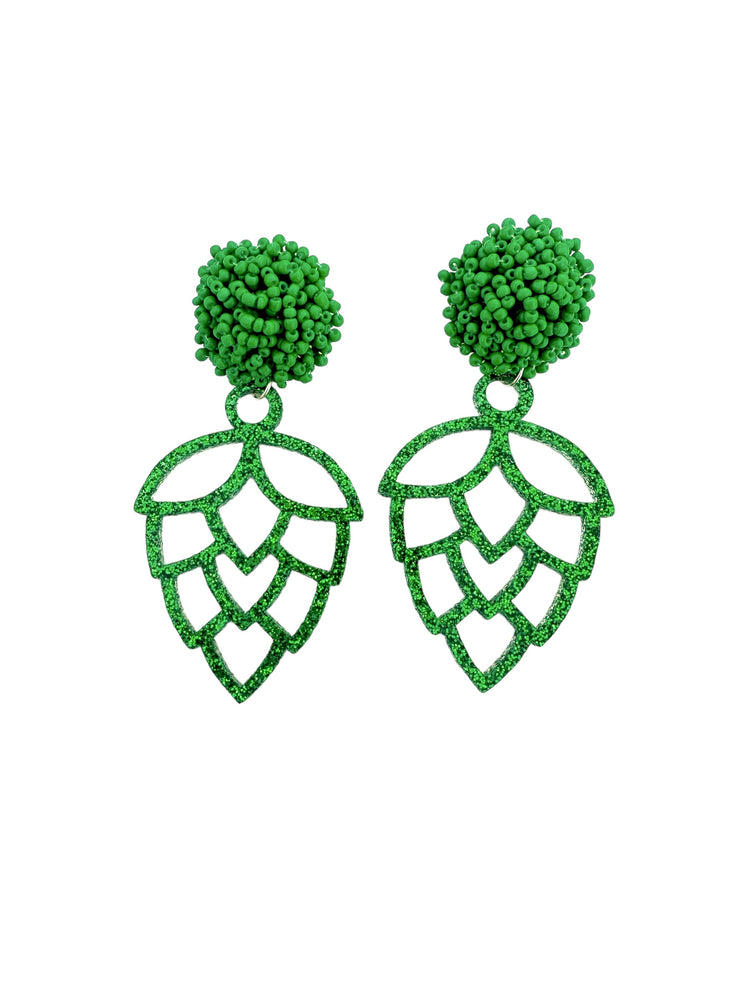 Bold, Green, and Beautiful Hop Earrings