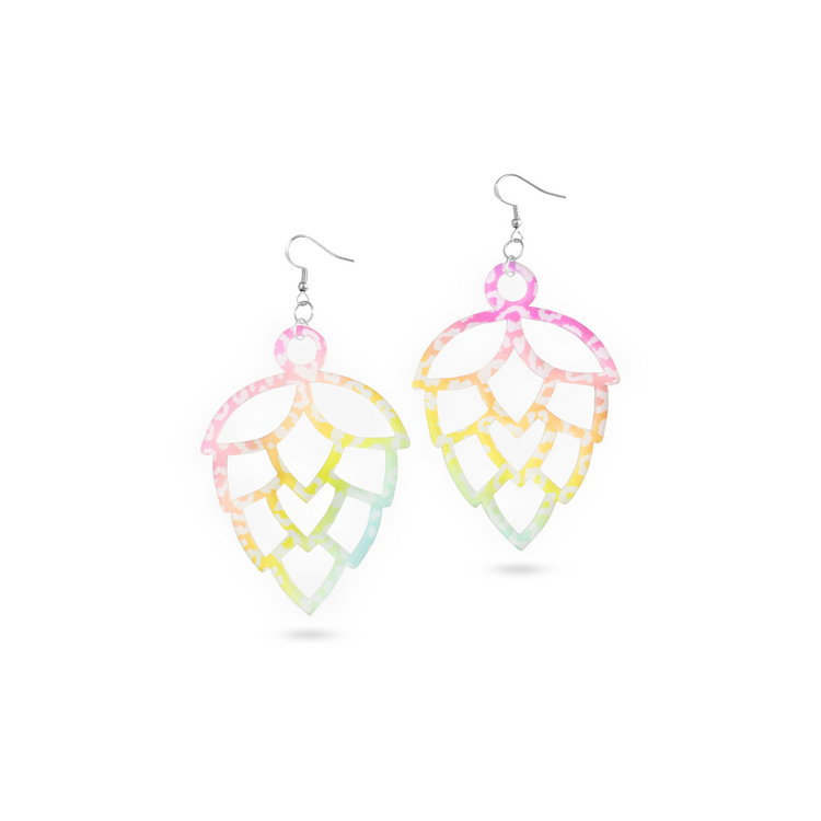 Rainbow Pastel Cheetah Hop Earrings