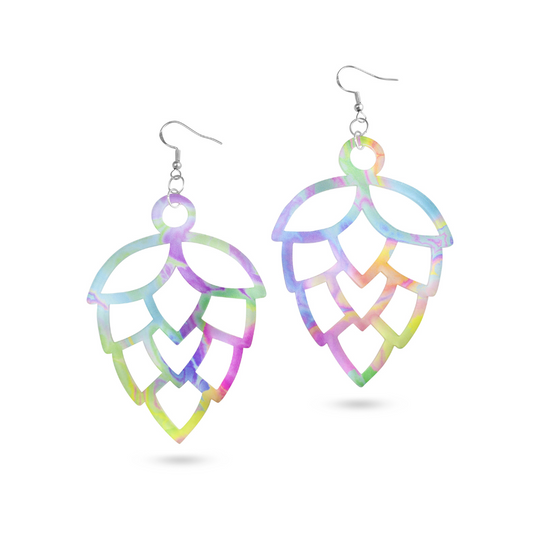 Rainbow Pastel Watercolor Hop Earrings
