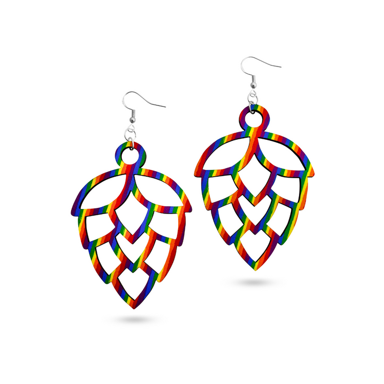 Rainbow Stripe Hop Earrings