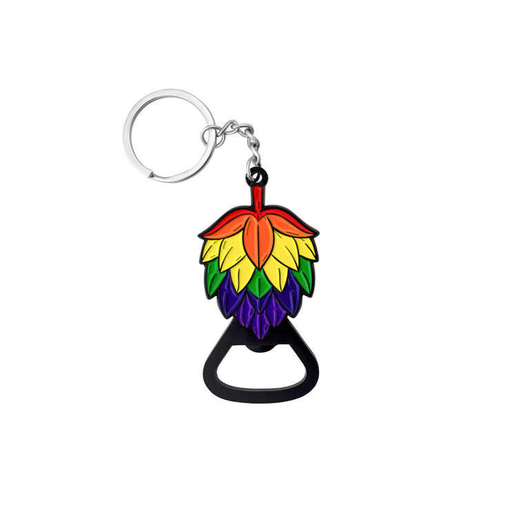 Rainbow Beer Hop Bottle Opener with Keychain