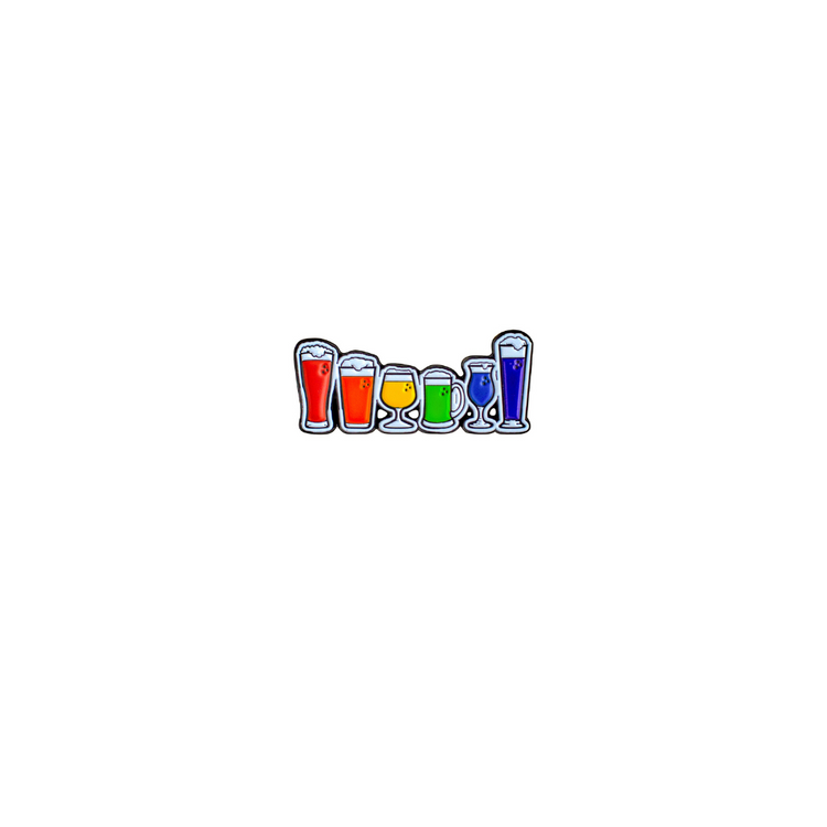 Rainbow Beer Flight Enamel Pin