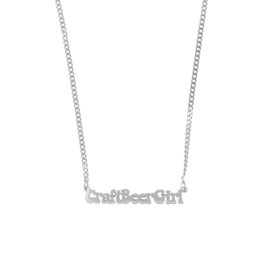 Craft Beer Girl Adjustable Stainless Steel Necklace