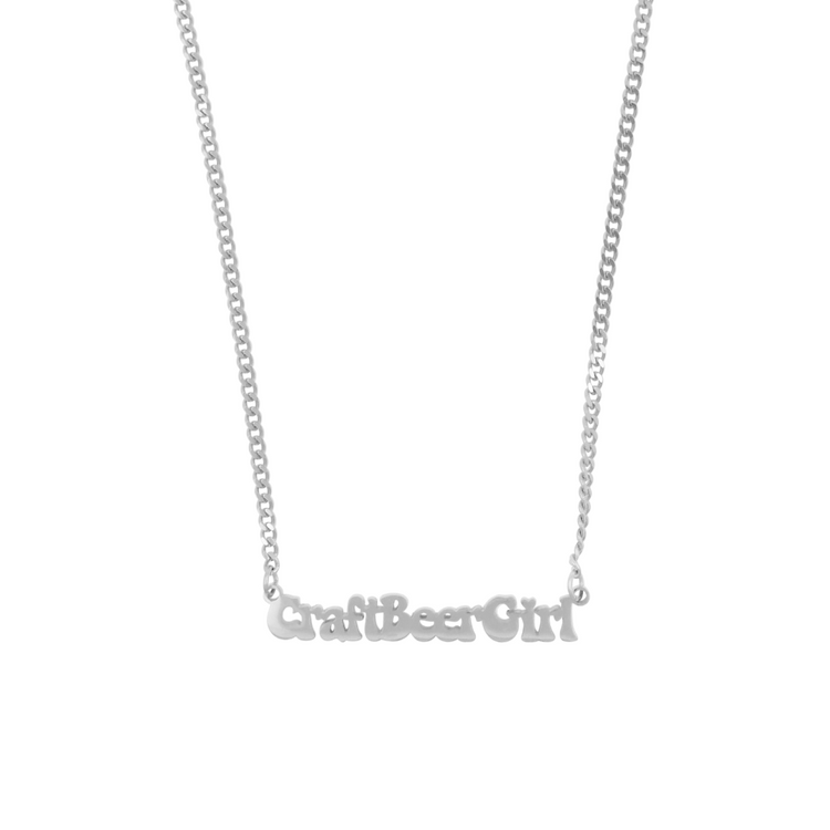 Craft Beer Girl Adjustable Stainless Steel Necklace