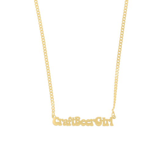 Craft Beer Girl Adjustable Stainless Steel Necklace