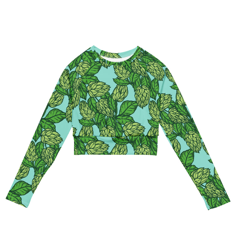 The Hoppy Garden - Recycled Long-Sleeve Crop Top