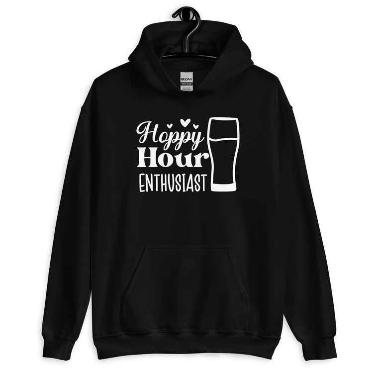 Hoppy Hour Enthusiast - White Ink - Unisex Hoodie