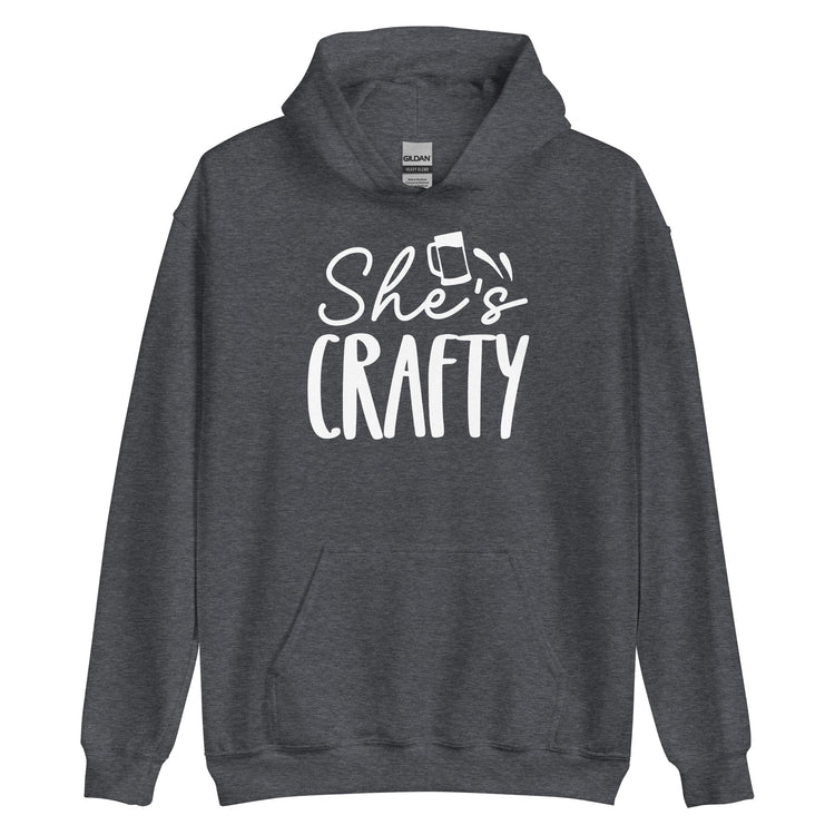 She's Crafty - White Ink - Unisex Hoodie