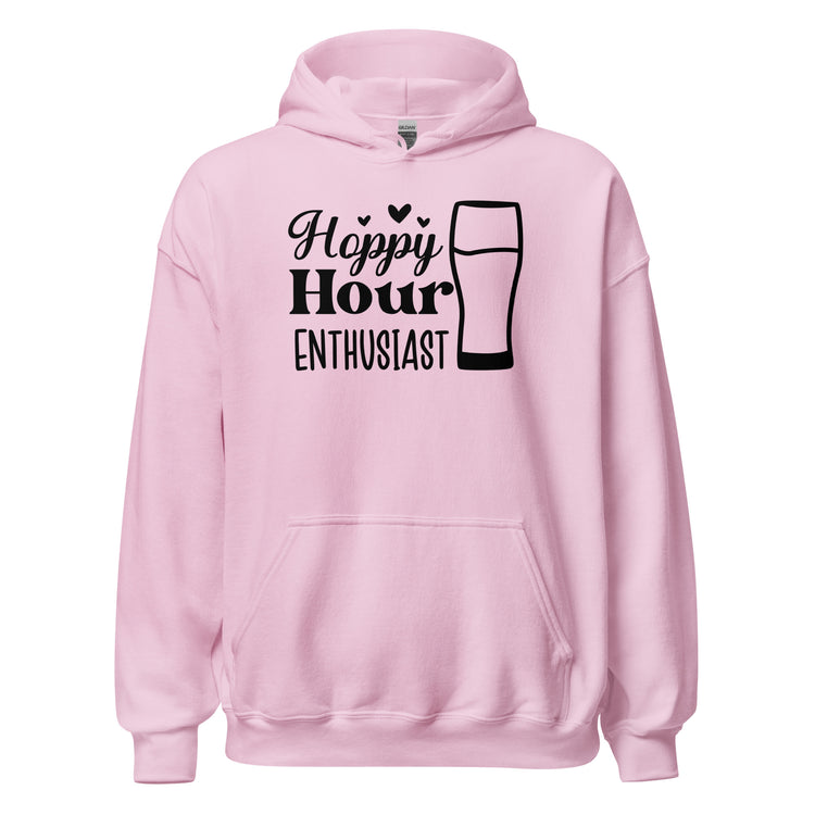 Hoppy Hour Enthusiast - Black Ink - Unisex Hoodie