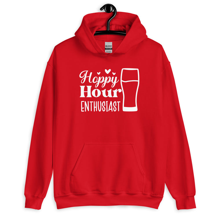Hoppy Hour Enthusiast - White Ink - Unisex Hoodie