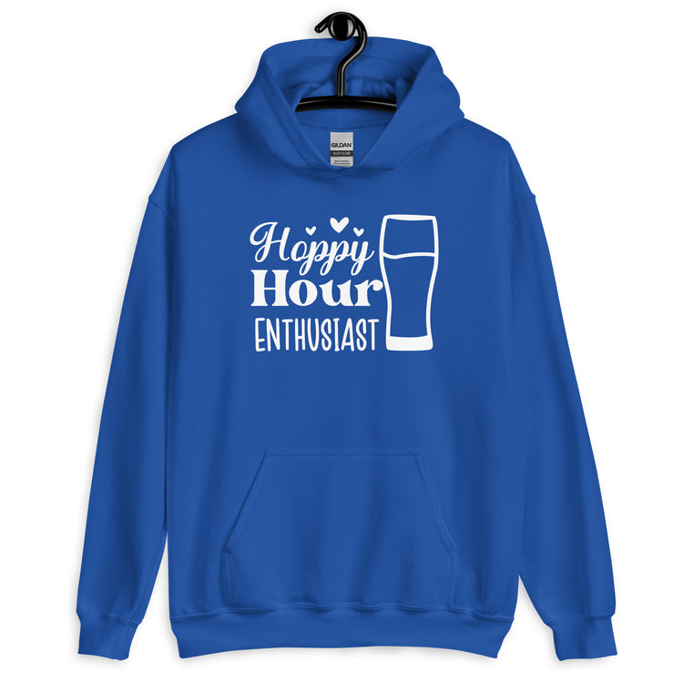 Hoppy Hour Enthusiast - White Ink - Unisex Hoodie