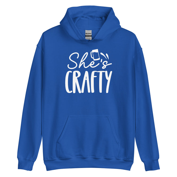 She's Crafty - White Ink - Unisex Hoodie