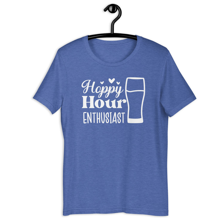 Hoppy Hour Enthusiast - White Ink - Unisex T-Shirt