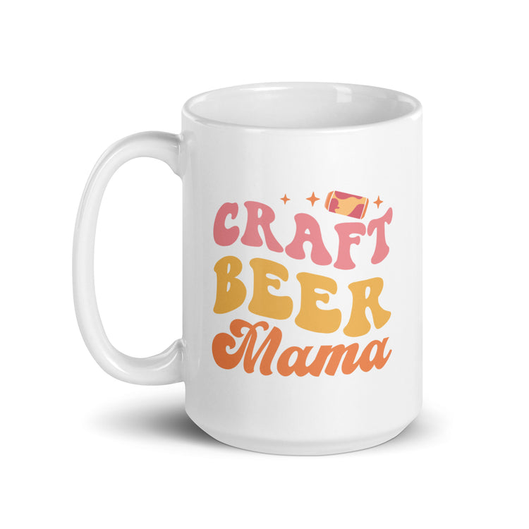 Craft Beer Mama- White Glossy Mug (Left-Handed)