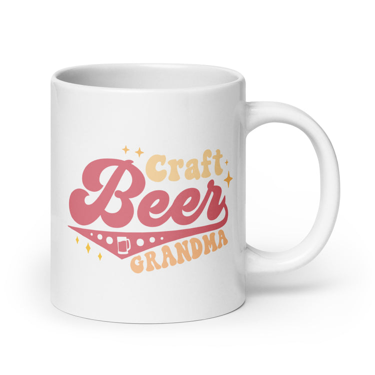Craft Beer Grandma - White Glossy Mug (Right-Handed)