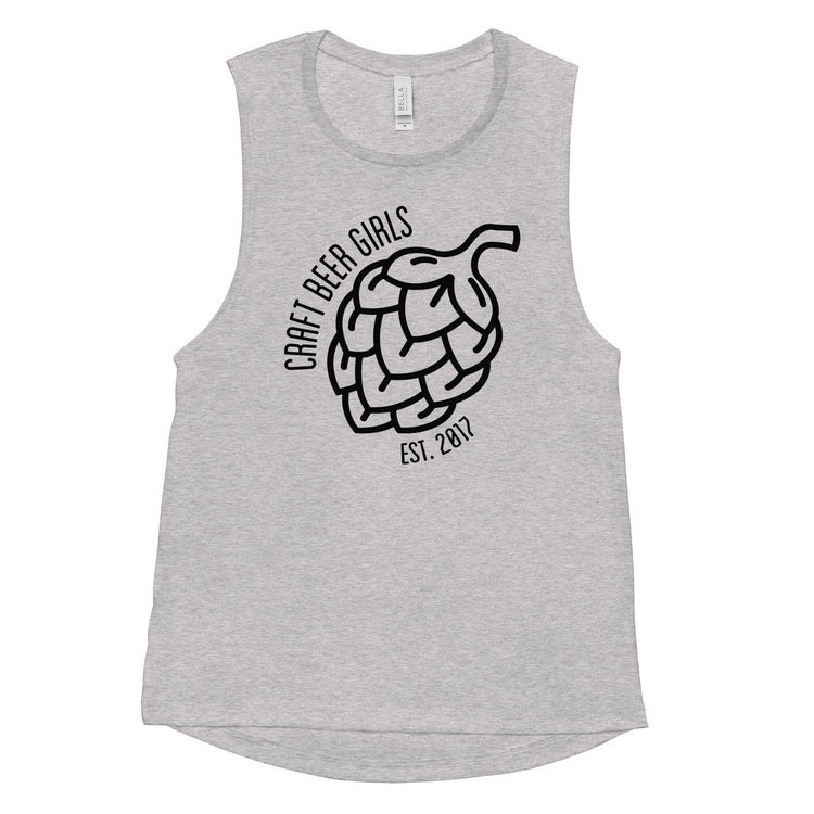 Craft Beer Girls - Black Ink - Ladies’ Muscle Tank