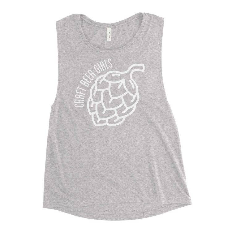 Classic CBG Logo in White Ladies’ Muscle Tank
