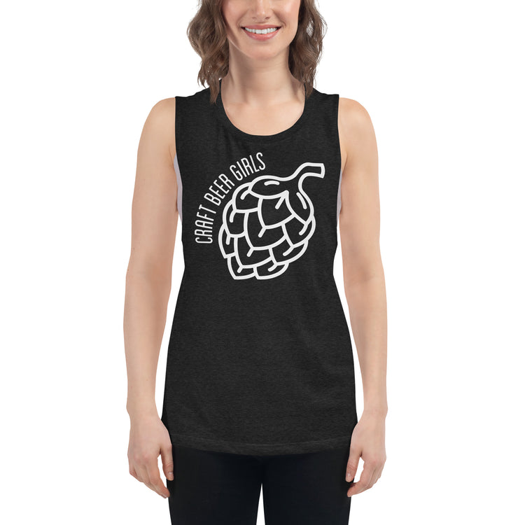 Classic CBG Logo in White Ladies’ Muscle Tank