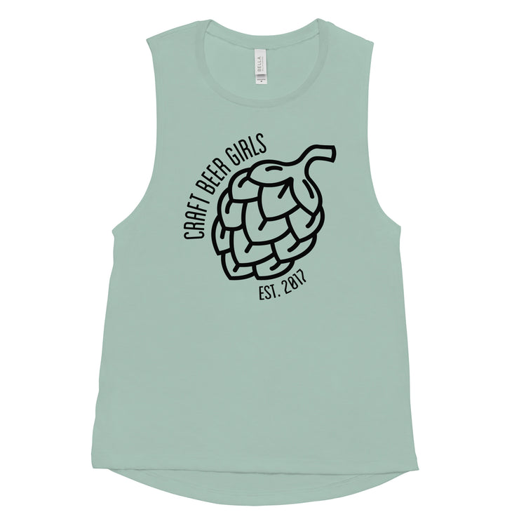 Craft Beer Girls - Black Ink - Ladies’ Muscle Tank