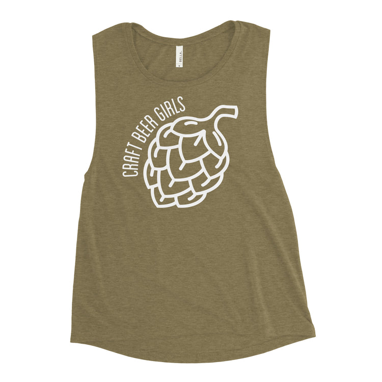 Classic CBG Logo in White Ladies’ Muscle Tank