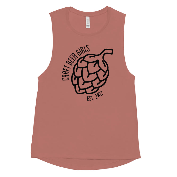 Craft Beer Girls - Black Ink - Ladies’ Muscle Tank