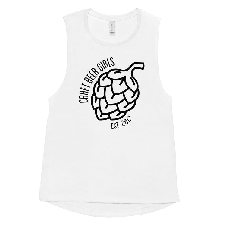 Craft Beer Girls - Black Ink - Ladies’ Muscle Tank