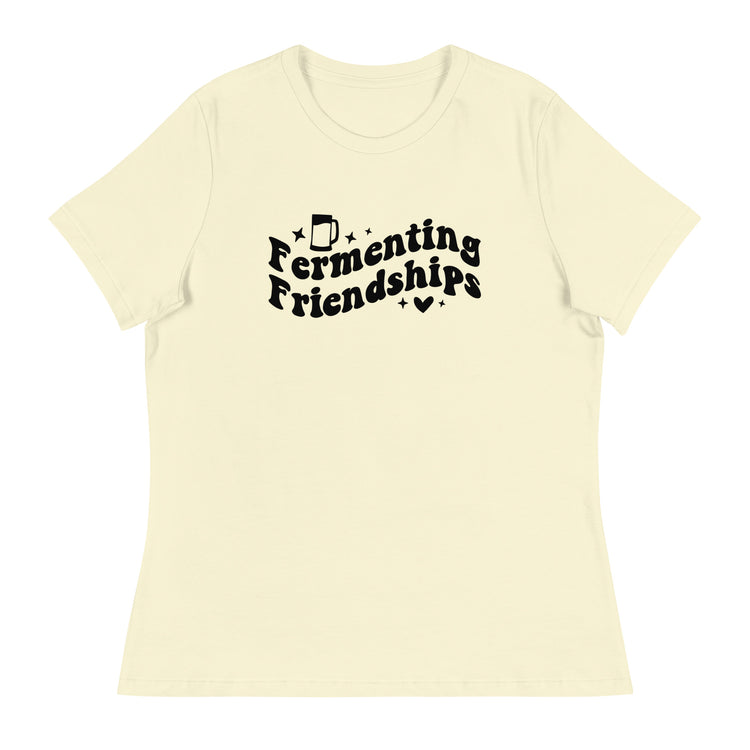 Fermenting Friendships - Black Ink - Women's Relaxed T-Shirt