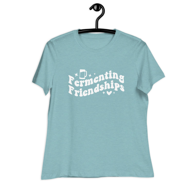 Fermenting Friendships - White Ink - Women's Relaxed T-Shirt