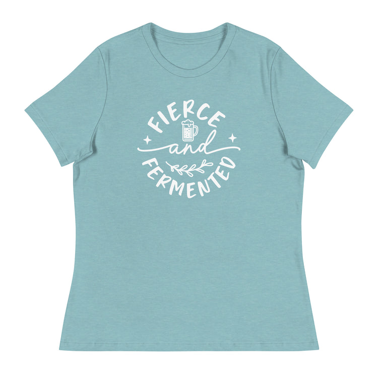 Fierce and Fermented - White Ink - Women's Relaxed T-Shirt