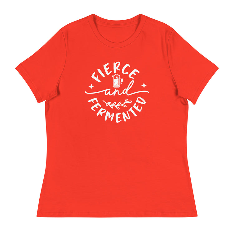 Fierce and Fermented - White Ink - Women's Relaxed T-Shirt