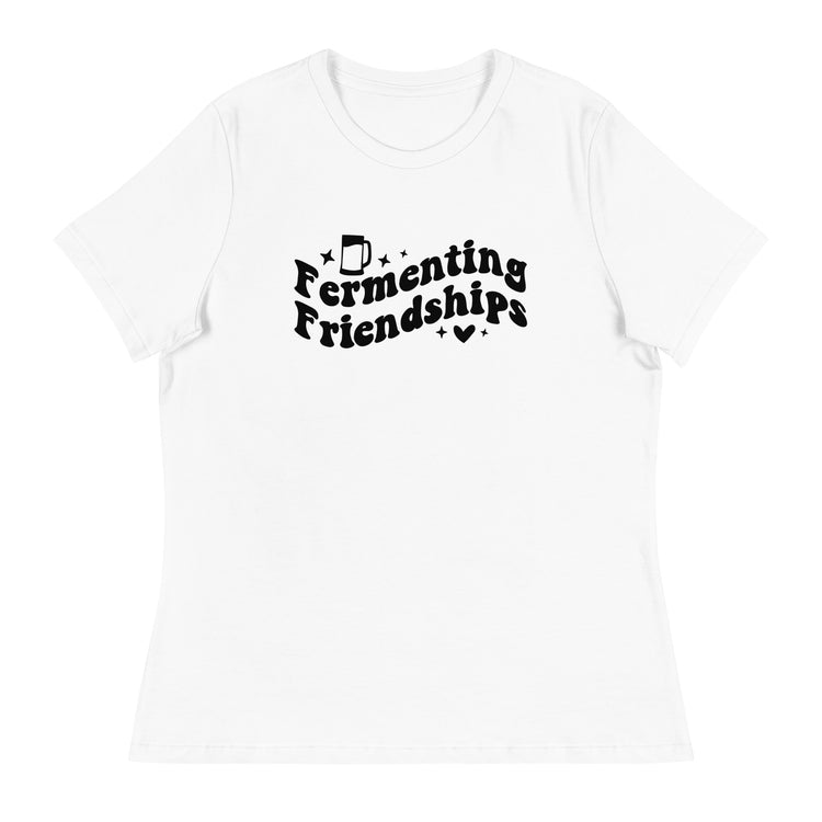Fermenting Friendships - Black Ink - Women's Relaxed T-Shirt