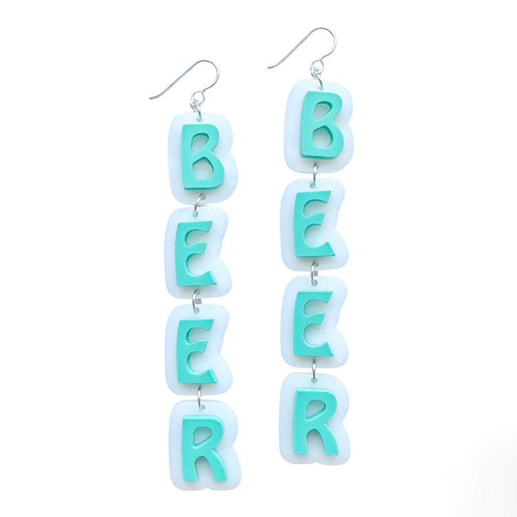 Turquoise Bold Beer Dangle Earrings
