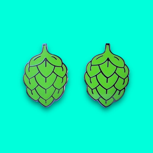 Craft Beer Girls' Green Hop Emblem Stud Earrings