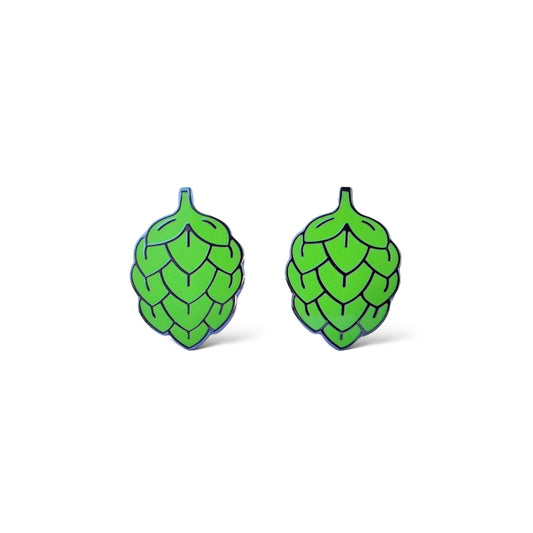 Craft Beer Girls' Green Hop Emblem Stud Earrings