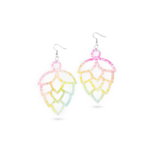 Rainbow Pastel Cheetah Hop Earrings