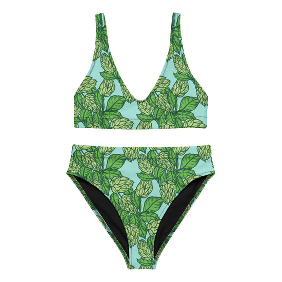 Tropical Print Tankini Set with Recycled Polyester Green