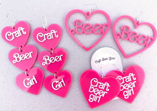 Limited Edition Pink Icon Beer Earrings