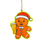 Gingerbeer Boy Holiday Ornament - Green/Yellow Border