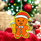 Gingerbeer Boy Holiday Ornament - Green/Yellow Border