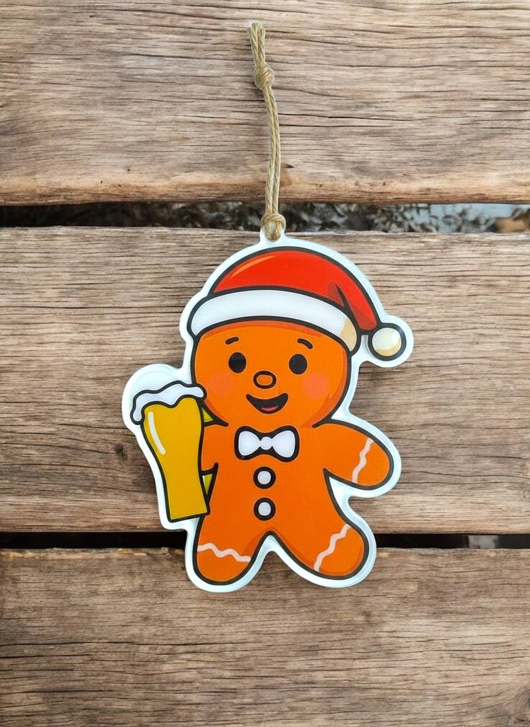 Pre-Order: Gingerbeer Boy Holiday Ornament - CLEAR