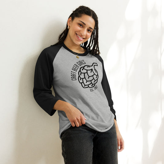 Craft Beer Girls Logo - 3/4 Sleeve Raglan Shirt