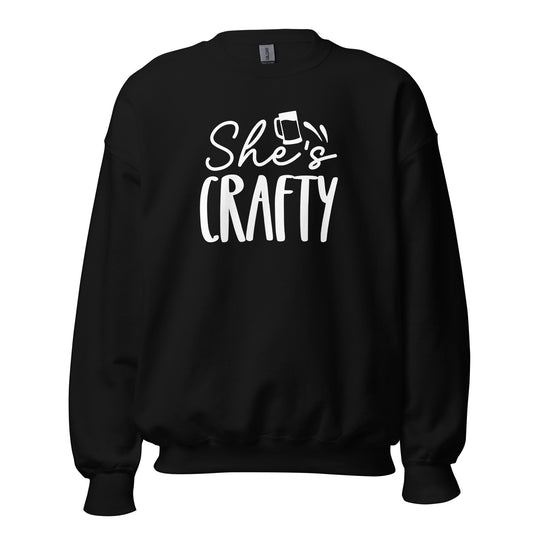 She's Crafty - White Ink - Unisex Sweatshirt