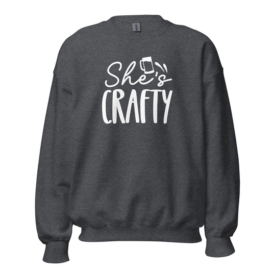 She's Crafty - White Ink - Unisex Sweatshirt