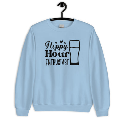 Hoppy Hour Enthusiast - Black Ink - Unisex Sweatshirt