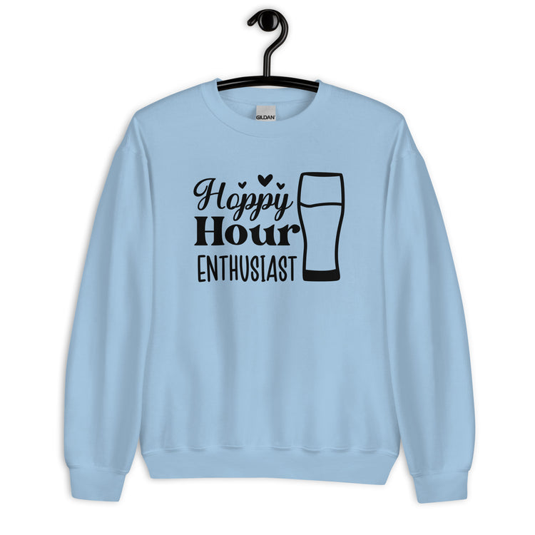 Hoppy Hour Enthusiast - Black Ink - Unisex Sweatshirt